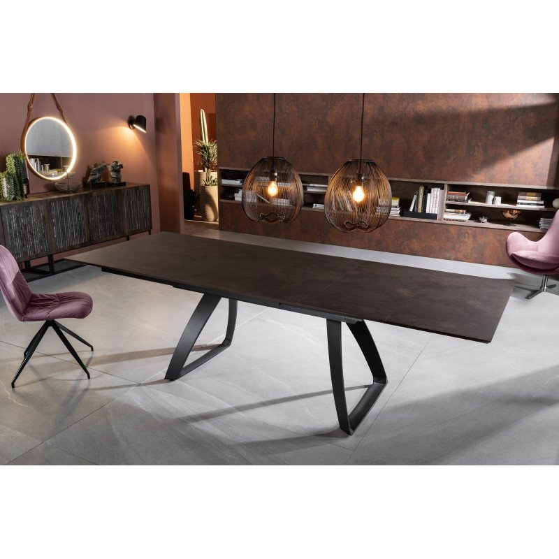 BARRET bővíthető design étkezőasztal - rozsda