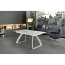 BARRET bővíthető design étkezőasztal - világos márvány