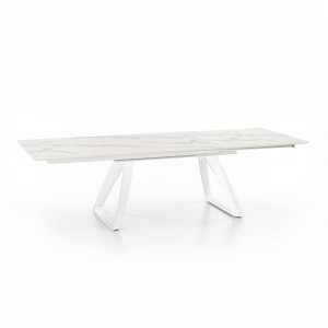 BARRET bővíthető design étkezőasztal - világos márvány