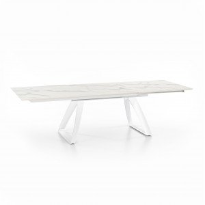 BARRET bővíthető design étkezőasztal - világos márvány