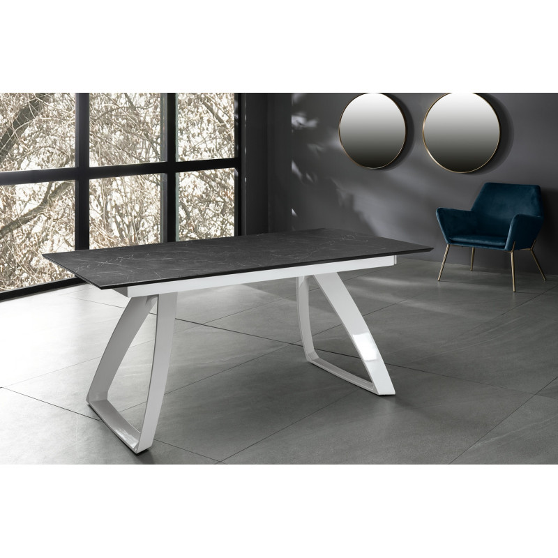 BARRET bővíthető design étkezőasztal - sötét márvány