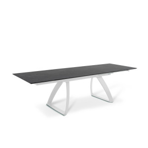 BARRET bővíthető design étkezőasztal - sötét márvány
