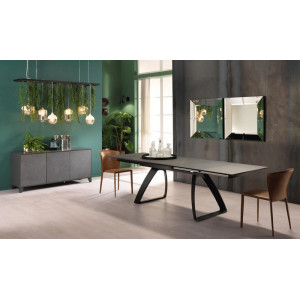 BARRET bővíthető design étkezőasztal - szürke