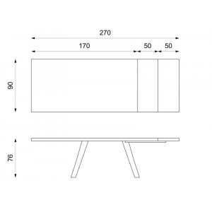 BARRET bővíthető design étkezőasztal - szürke