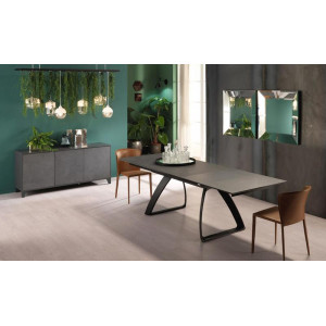 BARRET bővíthető design étkezőasztal - szürke