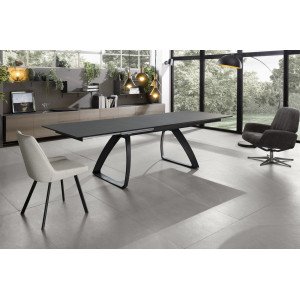 BARRET bővíthető design étkezőasztal - szürke Bővíthető étkezőasztal
