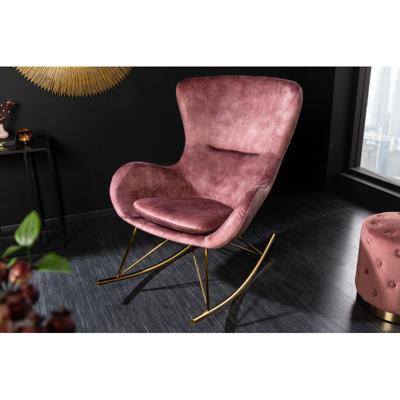 SWING design bársony hintaszék - mályva