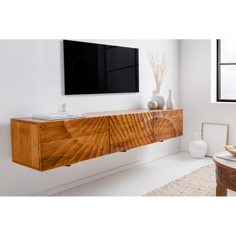 ELIXYR design mangófa fali TV-szekrény - 160cm - barna