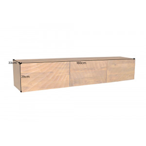 ELIXYR design mangófa fali TV-szekrény - 160cm - barna