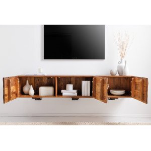 ELIXYR design mangófa fali TV-szekrény - 160cm - barna