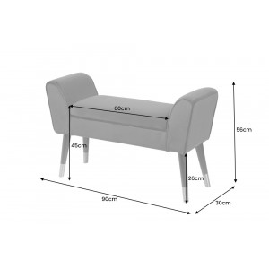 SCARLETT design bársony ülőpad - szürke