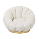 FLOREL design boucle forgófotel - beige/fehér/mályva