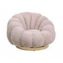 FLOREL design boucle forgófotel - beige/fehér/mályva