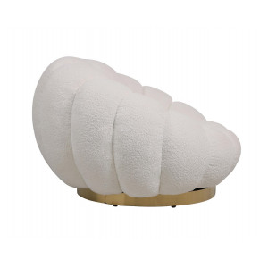 FLOREL design boucle forgófotel - beige/fehér/mályva