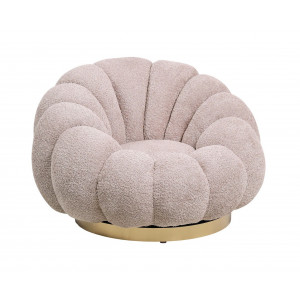 FLOREL design boucle forgófotel - beige/fehér/mályva