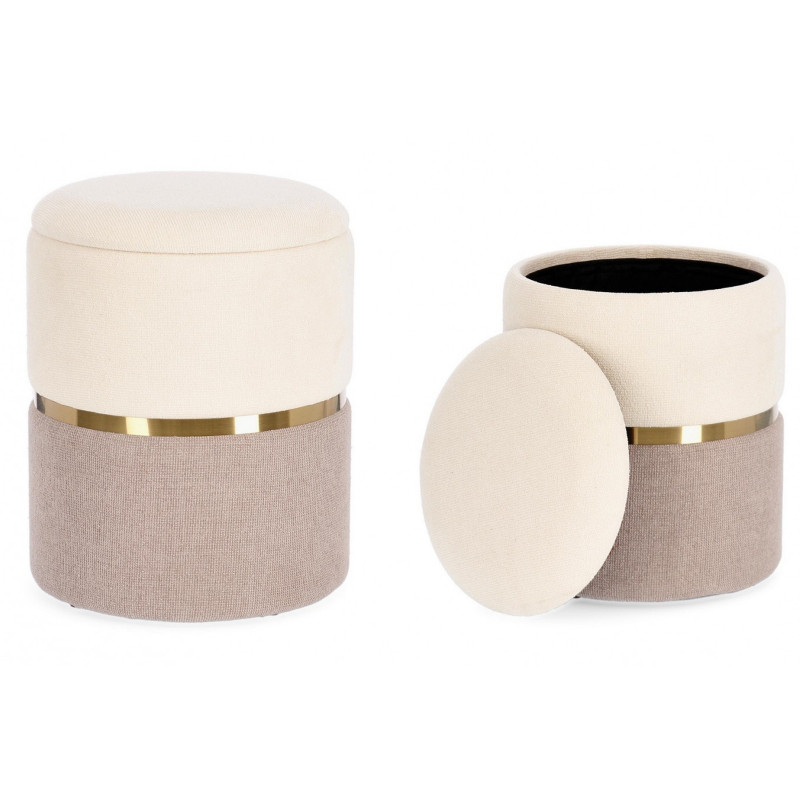 RADINE modern puff/ tároló - beige