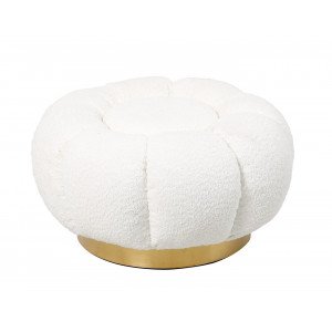 FLOREL design boucle puff - beige/fehér/mályva