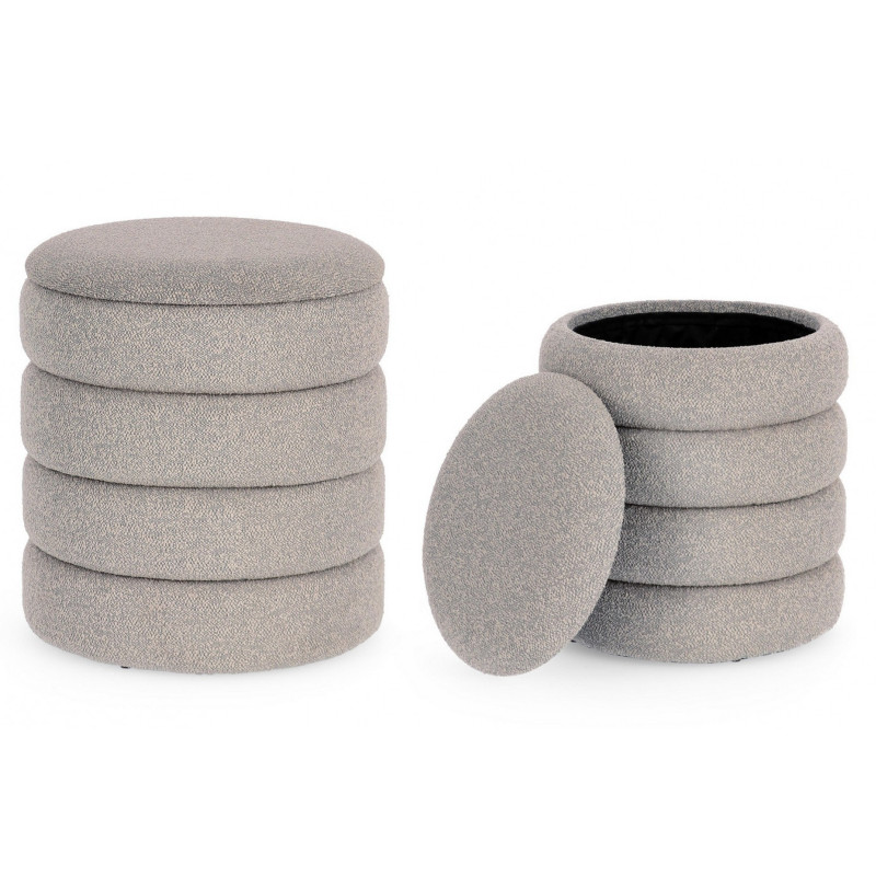 KENDALL modern puff/ tároló - szürke boucle