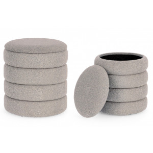 KENDALL modern puff/ tároló - szürke boucle BIZZOTTO