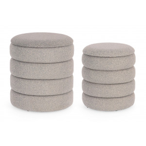 KENDALL modern puff/ tároló - szürke boucle