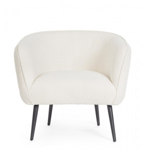 VANELLE design boucle fotel - szürke/fehér