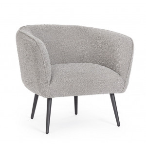 VANELLE design boucle fotel - szürke/fehér