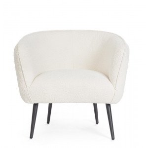 VANELLE design boucle fotel - szürke/fehér
