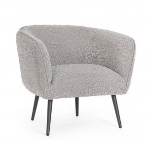 VANELLE design boucle fotel - szürke/fehér