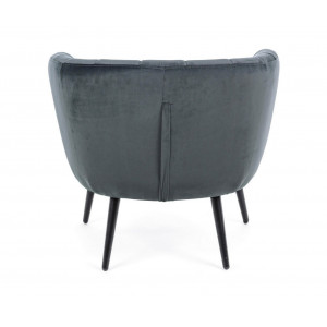 VANELLE design bársony fotel - kék/szürke