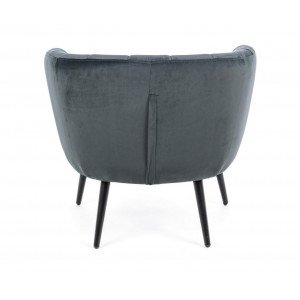VANELLE design bársony fotel - kék/szürke