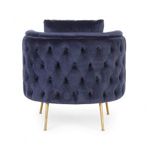 TENBURY design bársony fotel - türkiz/kék