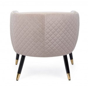 KENSYL design bársony fotel - mályva/beige