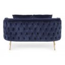 TENBURY design bársony kanapé - 144cm- türkiz/kék