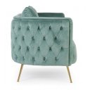 TENBURY design bársony kanapé - 144cm- türkiz/kék