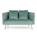 TENBURY design bársony kanapé - 144cm- türkiz/kék