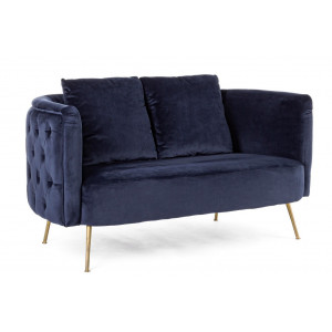 TENBURY design bársony kanapé - 144cm- türkiz/kék