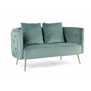 TENBURY design bársony kanapé - 144cm- türkiz/kék