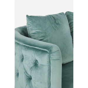 TENBURY design bársony kanapé - 144cm- türkiz/kék