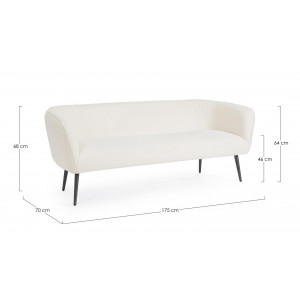 VANELLE design boucle kanapé - 175cm- szürke/fehér