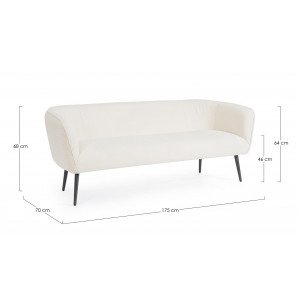VANELLE design boucle kanapé - 175cm- szürke/fehér