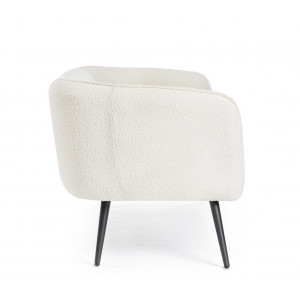 VANELLE design boucle kanapé - 126cm- szürke/fehér