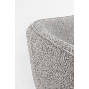 VANELLE design boucle kanapé - 126cm- szürke/fehér