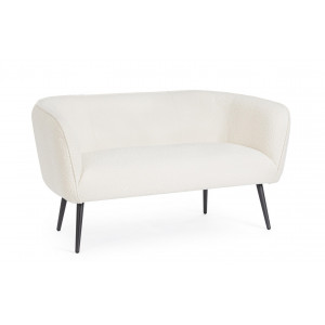 VANELLE design boucle kanapé - 126cm- szürke/fehér