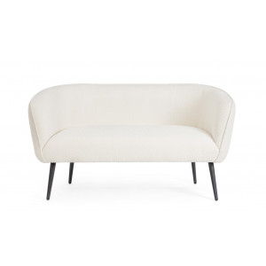 VANELLE design boucle kanapé - 126cm- szürke/fehér
