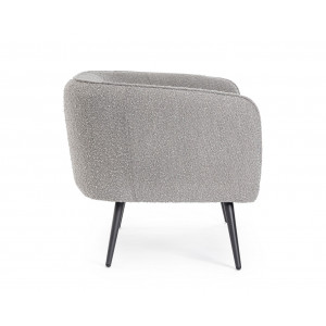 VANELLE design boucle kanapé - 126cm- szürke/fehér