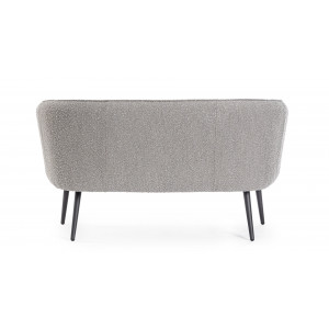 VANELLE design boucle kanapé - 126cm- szürke/fehér
