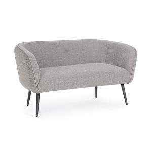 VANELLE design boucle kanapé - 126cm- szürke/fehér