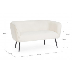 VANELLE design boucle kanapé - 126cm- szürke/fehér