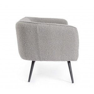 VANELLE design boucle kanapé - 126cm- szürke/fehér