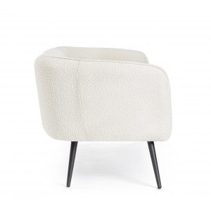 VANELLE design boucle kanapé - 126cm- szürke/fehér